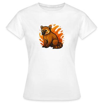 Flammender Nasenbär - Frauen T-Shirt - Weiß - Vorne - AI Model Female 172 dark (172cm)