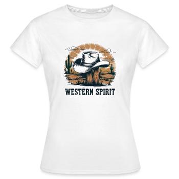 Western Spirit – Vintage Cowboy - Women's T-Shirt - white - Front - AI Model Female 172 dark (172cm)