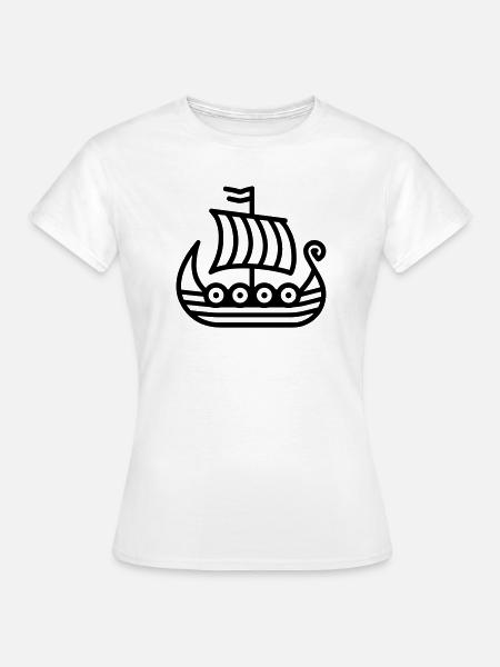 Wikingerschiff - Frauen T-Shirt - Weiß