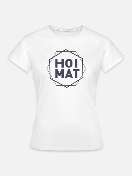 Geometrischer HOIMAT Hexagon-Text - Frauen T-Shirt - Weiß