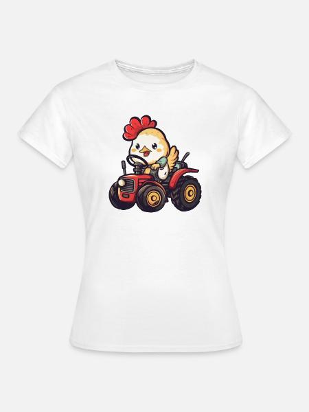 Huhn Traktor Farmer - Frauen T-Shirt - Weiß