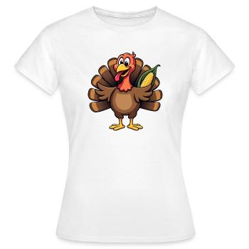 Thanksgiving Drôle Dinde de Thanksgiving - T-shirt Femme - blanc - Devant - AI Model Female 172 dark (172cm)