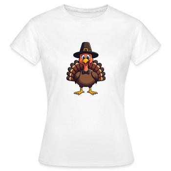 Thanksgiving Drôle Dinde de Thanksgiving - T-shirt Femme - blanc - Devant - AI Model Female 172 dark (172cm)