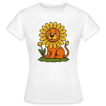 Lion crinière de tournesol - T-shirt Femme - blanc - Devant - AI Model Female 172 dark (172cm)