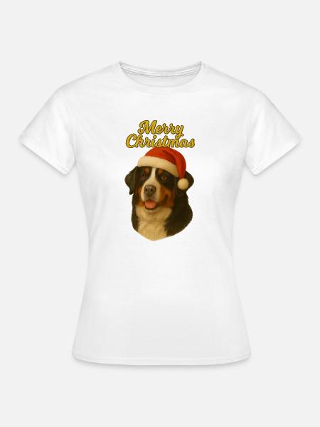 Berner Sennenhund Merry Christmas Pullover - Frauen T-Shirt - Weiß