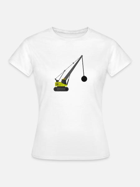 Kran für Abrissbirne - Frauen T-Shirt - Weiß