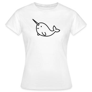 Narwal - Frauen T-Shirt - Weiß - Vorne - AI Model Female 172 dark (172cm)
