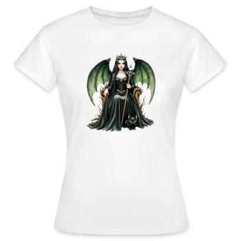 Reine Noire Ailée avec Bâton - T-shirt Femme - blanc - Devant - AI Model Female 172 dark (172cm)