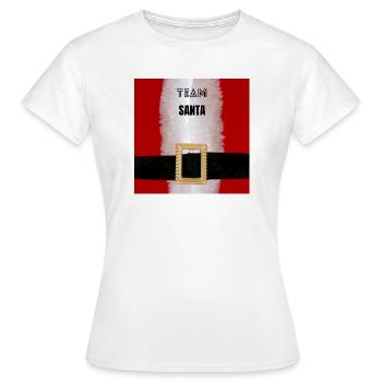 Motif de ceinture de l’équipe Père Noël - T-shirt Femme - blanc - Devant - AI Model Female 172 dark (172cm)