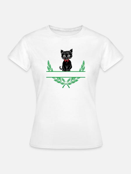 Lorbeerkranz mit Namensraum - Frauen T-Shirt - Weiß
