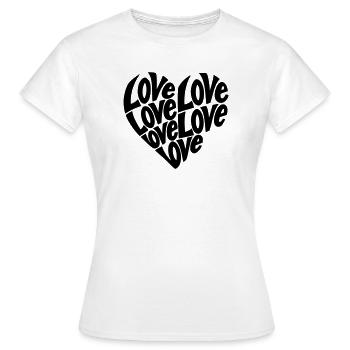 Typographie de forme de cœur d’amour - Variable de couleur - T-shirt Femme - blanc - Devant - AI Model Female 172 dark (172cm)