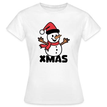 Dessin animé du bonhomme de neige de Noël - T-shirt Femme - blanc - Devant - AI Model Female 172 dark (172cm)