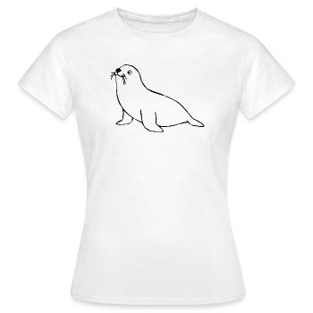 Seal seal Northern Germany gift Christmas - Women's T-Shirt - white - Front - AI Model Female 172 dark (172cm)