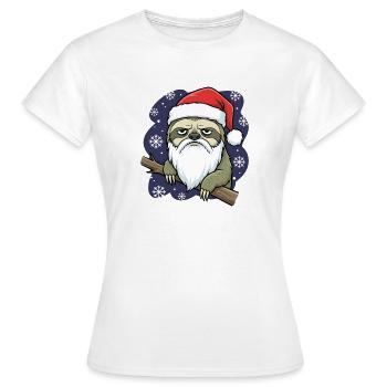 Lustiger Weihnachts Faultier Santa Grumpy - T-shirt Femme - blanc - Devant - AI Model Female 172 dark (172cm)