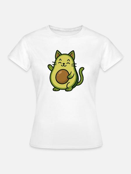 Avocado Katze Sti lustige witzige - Frauen T-Shirt - Weiß