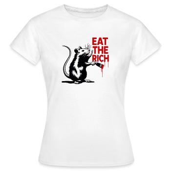 Rat with a red message - Women's T-Shirt - white - Front - AI Model Female 172 dark (172cm)