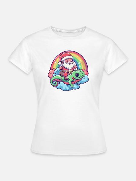 Chameleon Weihnachtsmann Weihnachten - Frauen T-Shirt - Weiß