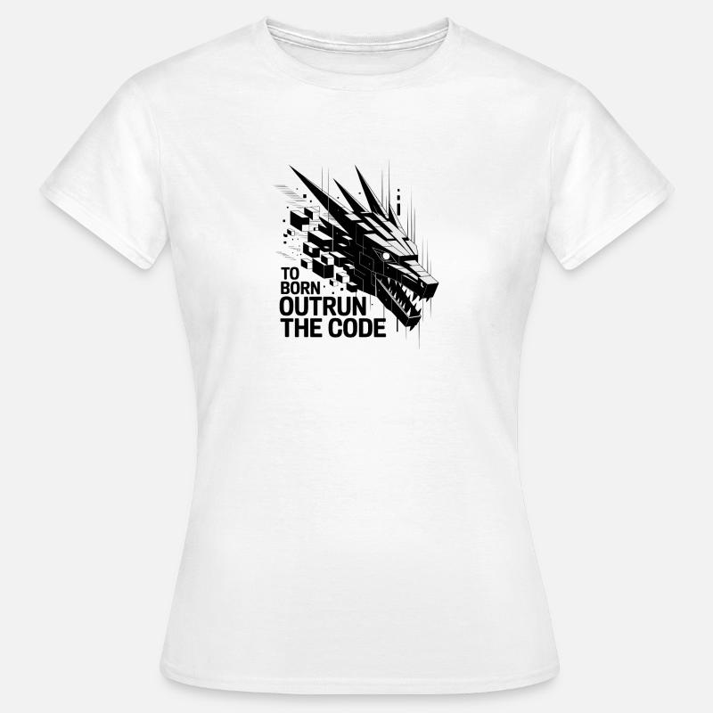 Geometric Dragon Outrun Code - Women's T-Shirt - white