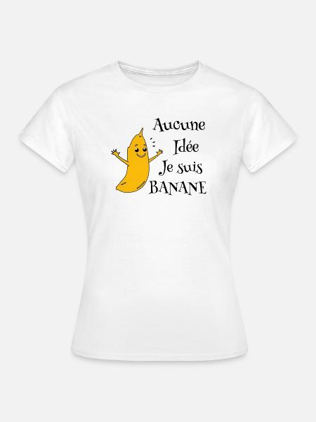 Bananen-Maskottchen auf schwarzem Hintergrund - Frauen T-Shirt - Weiß