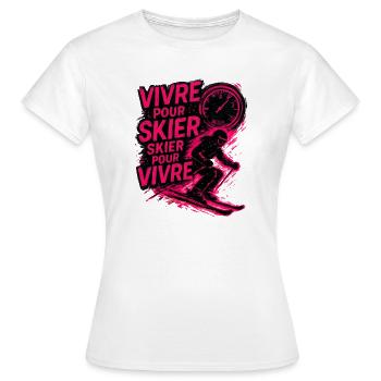Live to Ski, Ski to Live - Women's T-Shirt - white - Front - AI Model Female 172 dark (172cm)