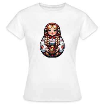 Matriochka en russe Matriochka Poupée Russe - T-shirt Femme - blanc - Devant - AI Model Female 172 dark (172cm)