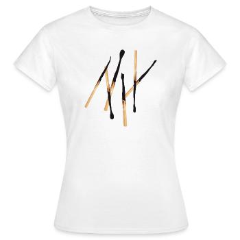 Abgebrannte Streichhölzer in schlichter Anordnung - Frauen T-Shirt - Weiß - Vorne - AI Model Female 172 dark (172cm)
