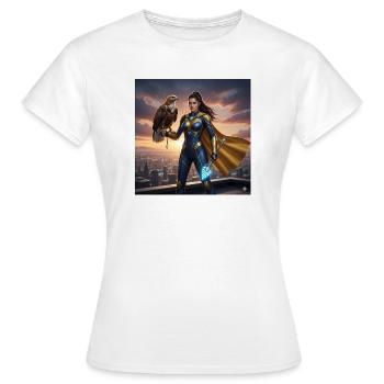 Héroïne Aigle Urbaine - T-shirt Femme - blanc - Devant - AI Model Female 172 dark (172cm)
