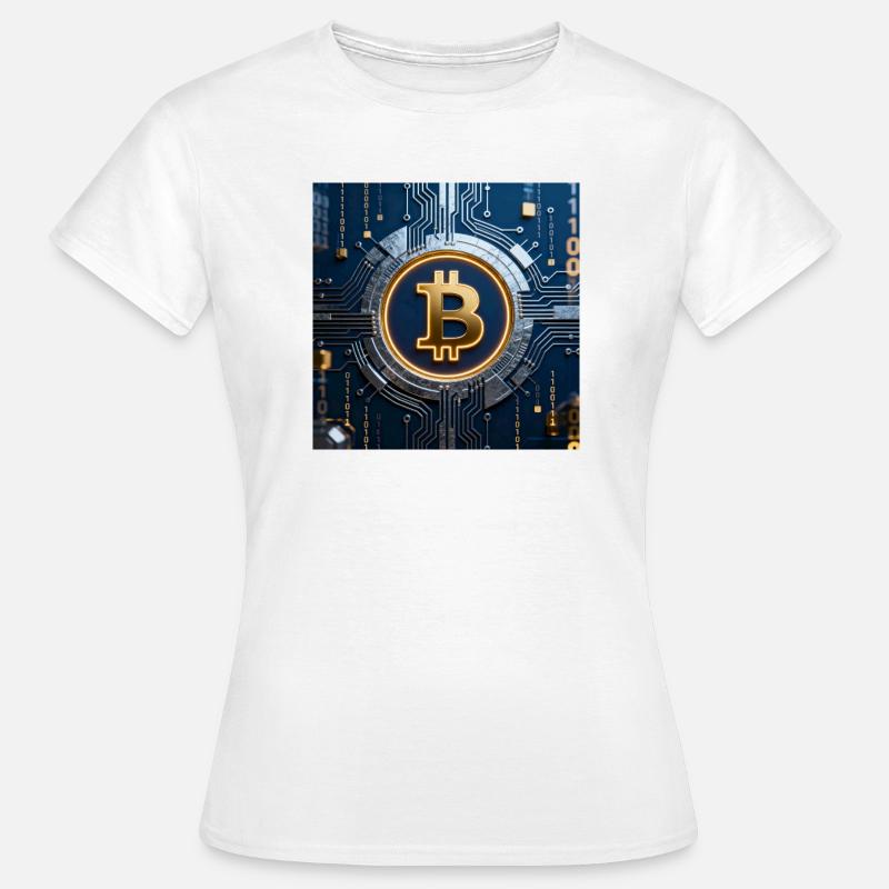 Bitcoin Neon on Circuit - Women's T-Shirt - white