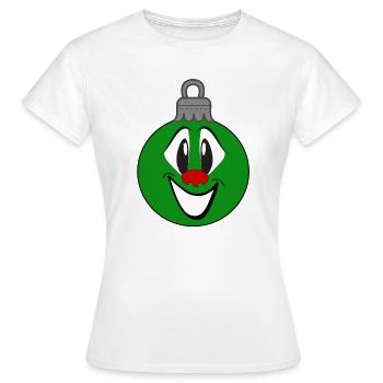 Grüne Weihnachtsbaumkugel mit Lächeln - Frauen T-Shirt - Weiß - Vorne - AI Model Female 172 dark (172cm)
