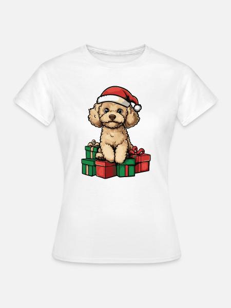 Pudel Hund Weihnachten Geschenke - Frauen T-Shirt - Weiß