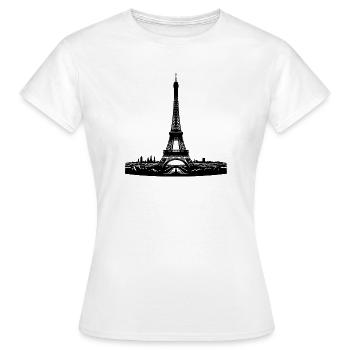 Tour Eiffel française attirante dans le Paris typique - T-shirt Femme - blanc - Devant - AI Model Female 172 dark (172cm)