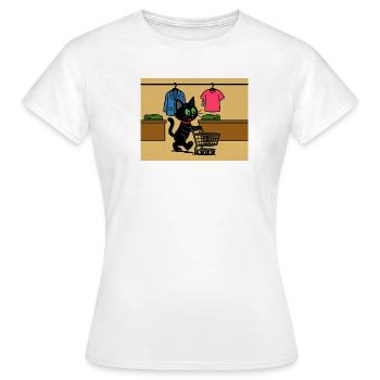 Meeko-Einkaufen - Frauen T-Shirt - Weiß - Vorne - AI Model Female 172 dark (172cm)