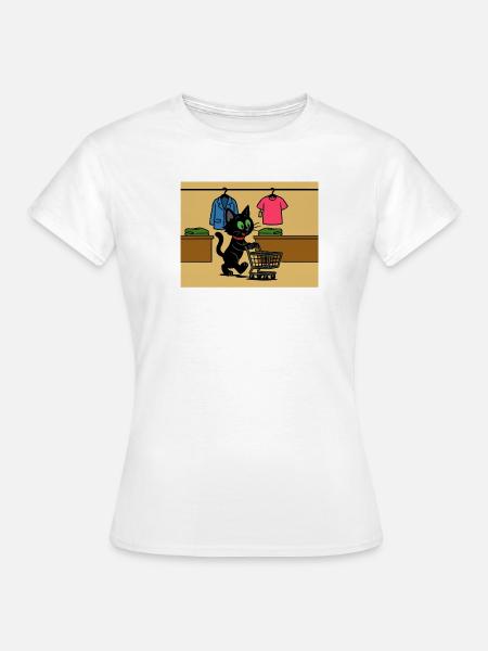 Meeko-Einkaufen - Frauen T-Shirt - Weiß