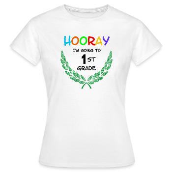 Hourra, je vais en CP ** - T-shirt Femme - blanc - Devant - AI Model Female 172 dark (172cm)