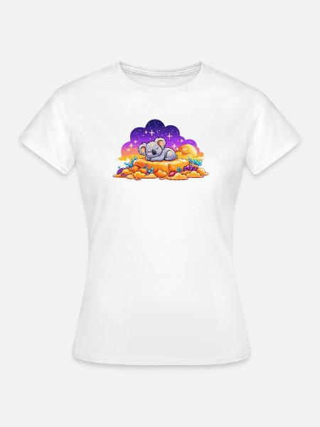 Schlafendes Koala auf leuchtendem Felsen - Frauen T-Shirt - Weiß