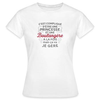 Princess and Baker, it's okay I manage - Women's T-Shirt - white - Front - AI Model Female 172 dark (172cm)