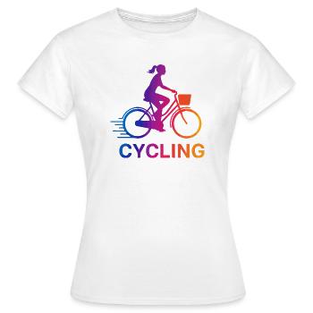 Rainbow Gradient Cyclist - Women's T-Shirt - white - Front - AI Model Female 172 dark (172cm)