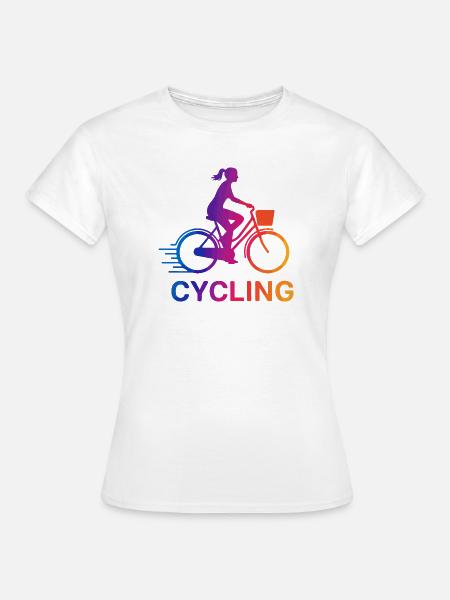 Rainbow Gradient Cyclist - Frauen T-Shirt - Weiß