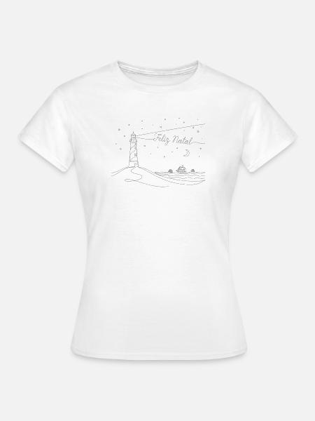 feliz natal, Weihnachtsstimmung, Leuchtturm, Meer - Frauen T-Shirt - Weiß