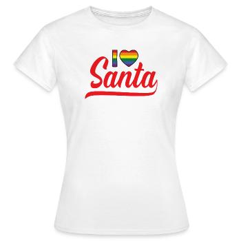 I Love Santa Herz Weihnachten XMAS Advent Winter - Frauen T-Shirt - Weiß - Vorne - AI Model Female 172 dark (172cm)