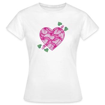 romantic heart - Women's T-Shirt - white - Front - AI Model Female 172 dark (172cm)