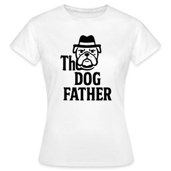 Das Maskottchen-Maskottchen-Design des Hundevaters Bulldoggenhuts - Frauen T-Shirt - Weiß - Vorne - AI Model Female 172 dark (172cm)