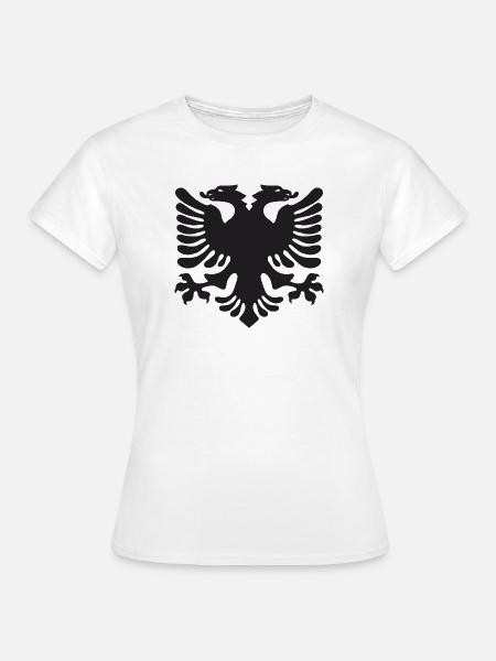 Doppeladler Silhouette Albanien - Frauen T-Shirt - Weiß