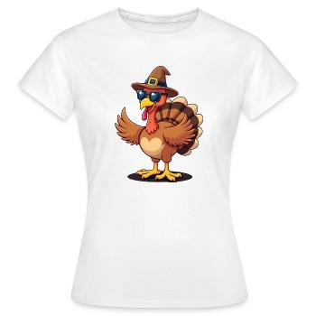 Thanksgiving Drôle Dinde de Thanksgiving - T-shirt Femme - blanc - Devant - AI Model Female 172 dark (172cm)