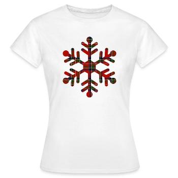 Red Tartan Snowflake - Women's T-Shirt - white - Front - AI Model Female 172 dark (172cm)