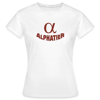 ALPHATIER - Frauen T-Shirt - Weiß - Vorne - AI Model Female 172 dark (172cm)
