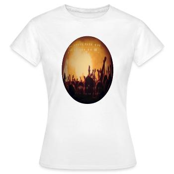 Lumière de concert : silhouette de la foule - T-shirt Femme - blanc - Devant - AI Model Female 172 dark (172cm)