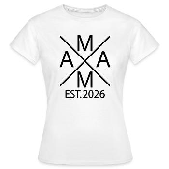 Mom est. 2026 Proud mom 2026 - Women's T-Shirt - white - Front - AI Model Female 172 dark (172cm)