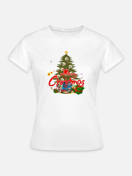 Totenkopf Weihnachten und Geschenke - Frauen T-Shirt - Weiß