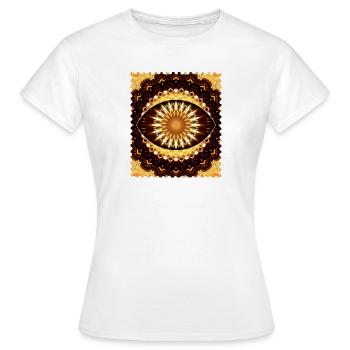 Motif oculaire de feu kaléidoscope - T-shirt Femme - blanc - Devant - AI Model Female 172 dark (172cm)